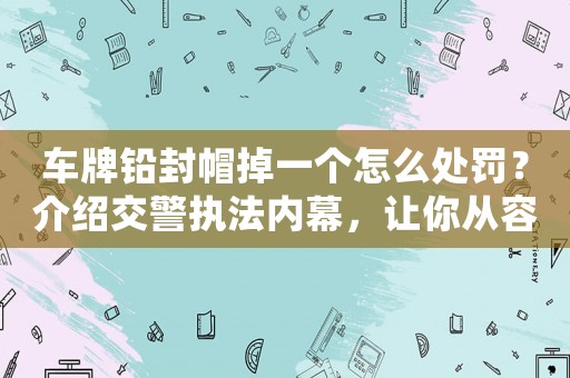 車牌鉛封帽掉一個(gè)怎么處罰？介紹交警執(zhí)法內(nèi)幕，讓你從容應(yīng)對(duì)