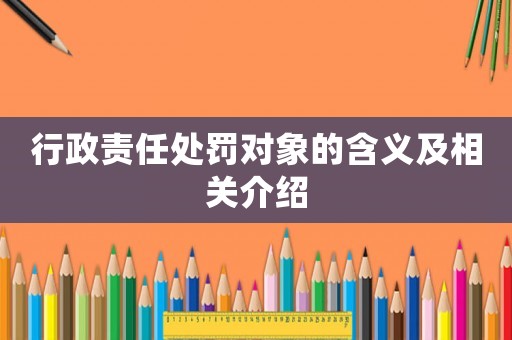 行政責(zé)任處罰對(duì)象的含義及相關(guān)介紹