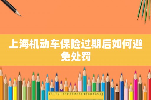 上海機(jī)動車保險過期后如何避免處罰
