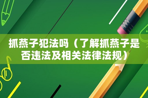 抓燕子犯法嗎（了解抓燕子是否違法及相關(guān)法律法規(guī)）