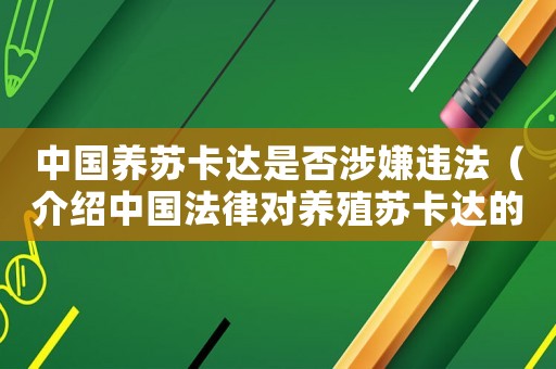 中國養(yǎng)蘇卡達是否涉嫌違法（介紹中國法律對養(yǎng)殖蘇卡達的規(guī)定）