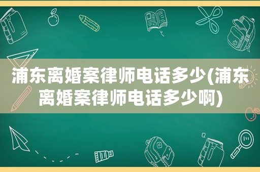 浦東離婚案律師電話多少(浦東離婚案律師電話多少啊)