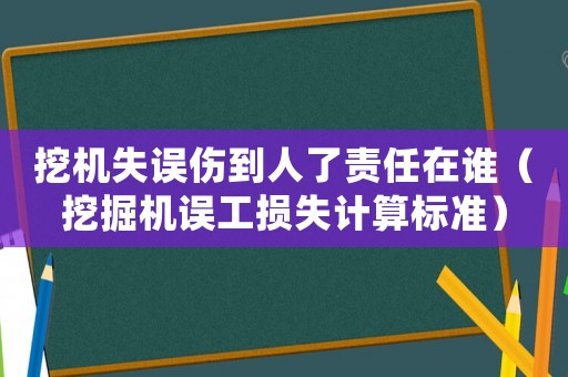 挖機(jī)失誤傷到人了責(zé)任在誰（挖掘機(jī)誤工損失計(jì)算標(biāo)準(zhǔn)）