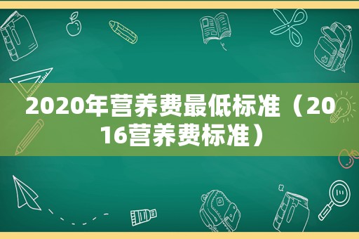 2020年?duì)I養(yǎng)費(fèi)最低標(biāo)準(zhǔn)（2016營養(yǎng)費(fèi)標(biāo)準(zhǔn)）
