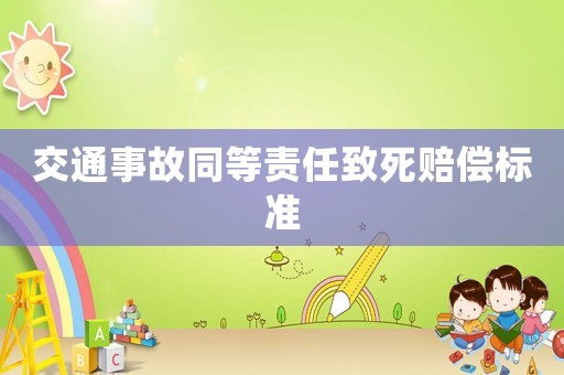 交通事故同等責(zé)任致死賠償標(biāo)準(zhǔn)
