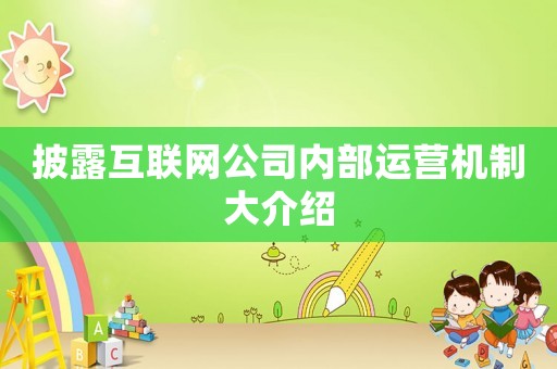 披露互聯(lián)網(wǎng)公司內(nèi)部運營機制大介紹