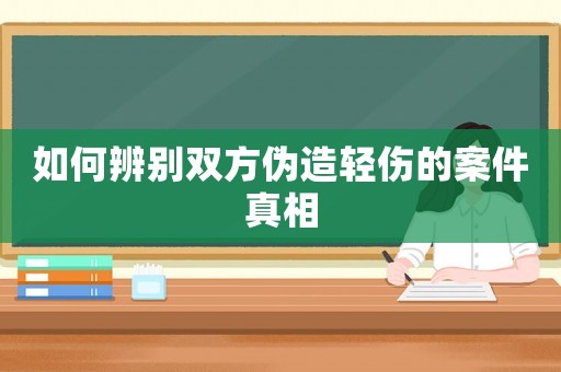 如何辨別雙方偽造輕傷的案件真相