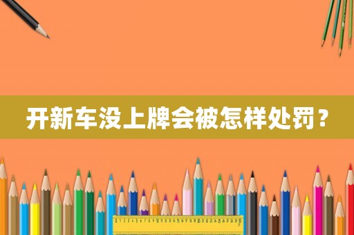 開(kāi)新車沒(méi)上牌會(huì)被怎樣處罰？
