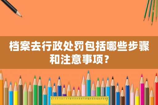 檔案去行政處罰包括哪些步驟和注意事項(xiàng)？