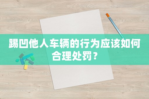 踢凹他人車輛的行為應(yīng)該如何合理處罰？