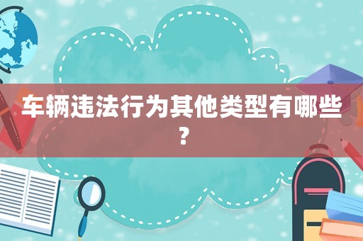 車輛違法行為其他類型有哪些？