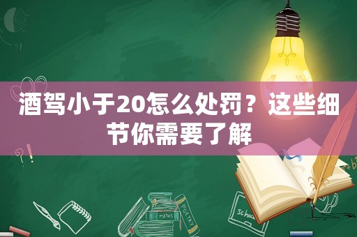 酒駕小于20怎么處罰？這些細節(jié)你需要了解