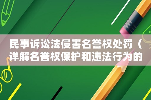 民事訴訟法侵害名譽(yù)權(quán)處罰（詳解名譽(yù)權(quán)保護(hù)和違法行為的懲罰措施）