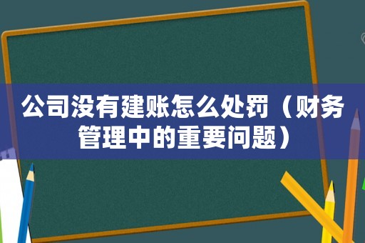 公司沒(méi)有建賬怎么處罰（財(cái)務(wù)管理中的重要問(wèn)題）
