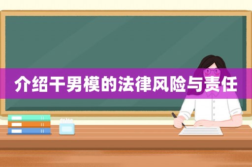 介紹干男模的法律風(fēng)險與責(zé)任