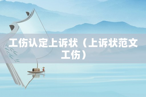 工傷認定上訴狀（上訴狀范文工傷）