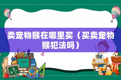 賣寵物猴在哪里買（買賣寵物猴犯法嗎）