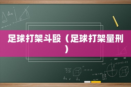 足球打架斗毆（足球打架量刑）