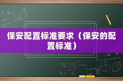 保安配置標(biāo)準(zhǔn)要求（保安的配置標(biāo)準(zhǔn)）
