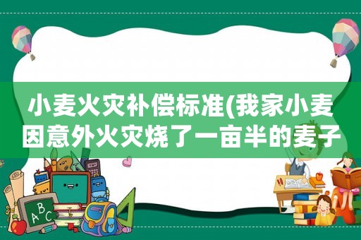 小麥火災(zāi)補(bǔ)償標(biāo)準(zhǔn)(我家小麥因意外火災(zāi)燒了一畝半的麥子政府有沒有補(bǔ)貼？)