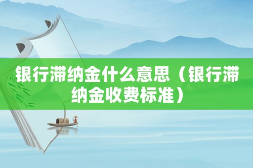銀行滯納金什么意思（銀行滯納金收費(fèi)標(biāo)準(zhǔn)）