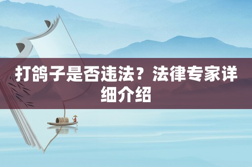 打鴿子是否違法？法律專家詳細(xì)介紹