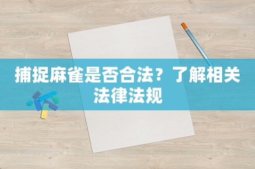 捕捉麻雀是否合法？了解相關(guān)法律法規(guī)
