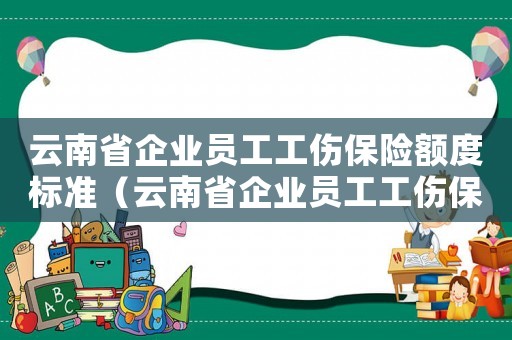 云南省企業(yè)員工工傷保險額度標準（云南省企業(yè)員工工傷保險額度）