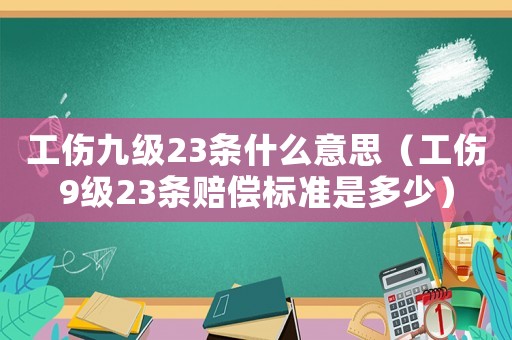 工傷九級23條什么意思（工傷9級23條賠償標(biāo)準(zhǔn)是多少）