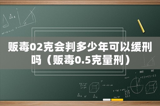 販毒02克會(huì)判多少年可以緩刑嗎（販毒0.5克量刑）