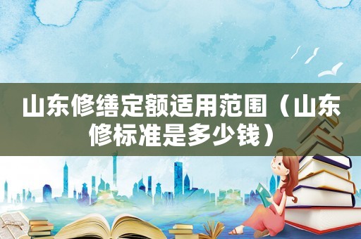 山東修繕定額適用范圍（山東修標(biāo)準(zhǔn)是多少錢）