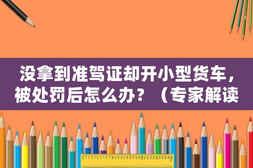 沒拿到準(zhǔn)駕證卻開小型貨車，被處罰后怎么辦？（專家解讀應(yīng)對(duì)步驟）