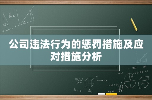 公司違法行為的懲罰措施及應(yīng)對(duì)措施分析