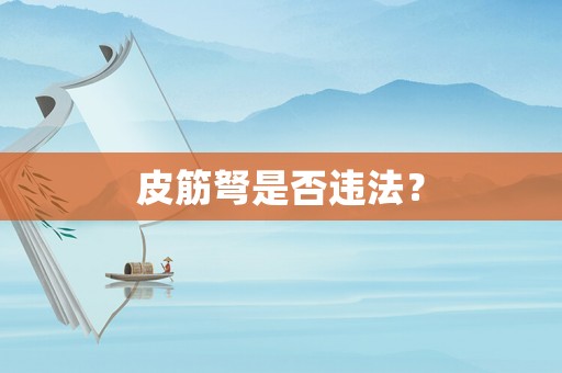 皮筋弩是否違法？