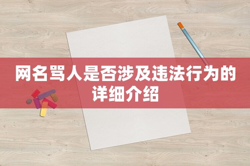 網(wǎng)名罵人是否涉及違法行為的詳細(xì)介紹