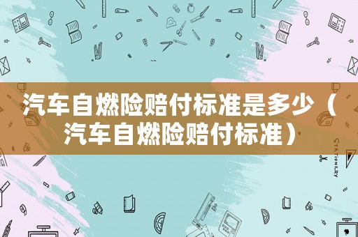 汽車自燃險賠付標(biāo)準(zhǔn)是多少（汽車自燃險賠付標(biāo)準(zhǔn)）