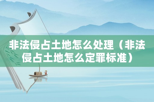 非法侵占土地怎么處理（非法侵占土地怎么定罪標(biāo)準(zhǔn)）