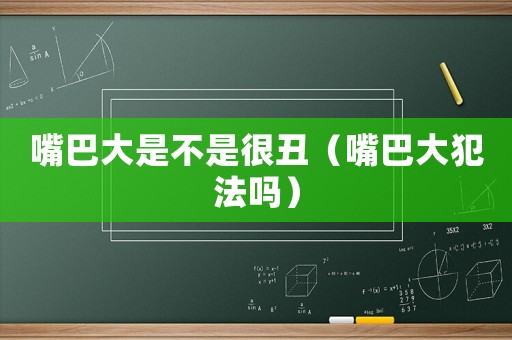 嘴巴大是不是很丑（嘴巴大犯法嗎）