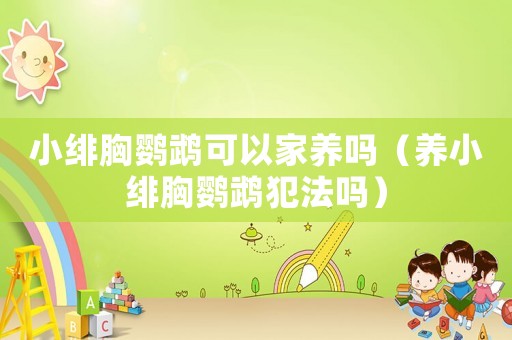 小緋胸鸚鵡可以家養(yǎng)嗎（養(yǎng)小緋胸鸚鵡犯法嗎）