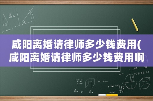 咸陽離婚請(qǐng)律師多少錢費(fèi)用(咸陽離婚請(qǐng)律師多少錢費(fèi)用啊)