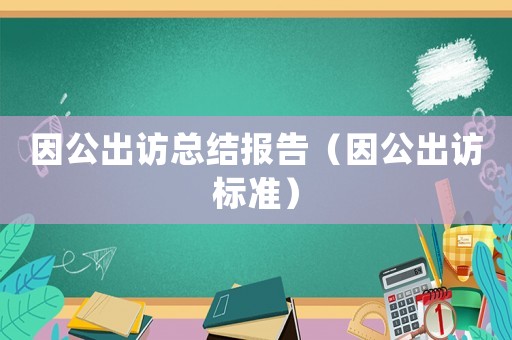 因公出訪總結(jié)報(bào)告（因公出訪標(biāo)準(zhǔn)）