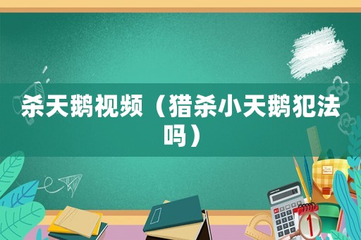 殺天鵝視頻（獵殺小天鵝犯法嗎）