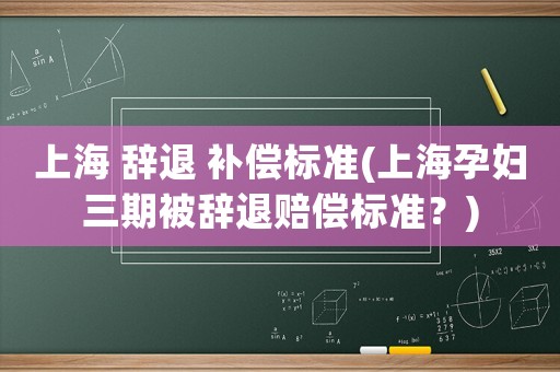 上海 辭退 補(bǔ)償標(biāo)準(zhǔn)(上海孕婦三期被辭退賠償標(biāo)準(zhǔn)？)