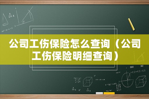 公司工傷保險怎么查詢（公司工傷保險明細(xì)查詢）