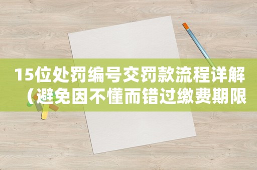 15位處罰編號(hào)交罰款流程詳解（避免因不懂而錯(cuò)過繳費(fèi)期限）