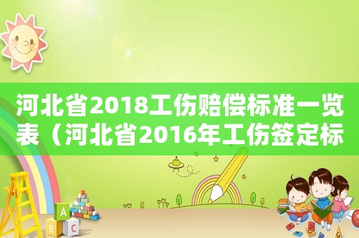 河北省2018工傷賠償標準一覽表（河北省2016年工傷簽定標準）