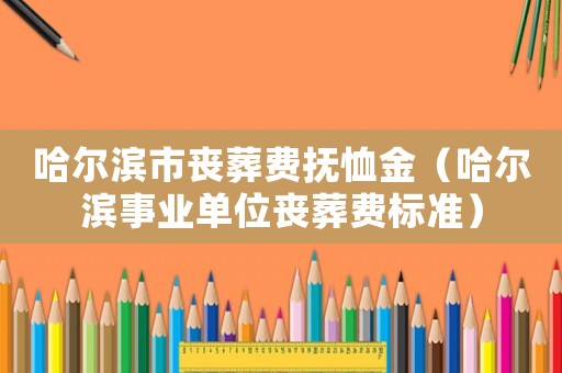 哈爾濱市喪葬費撫恤金（哈爾濱事業(yè)單位喪葬費標準）