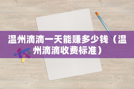 溫州滴滴一天能賺多少錢（溫州滴滴收費標準）