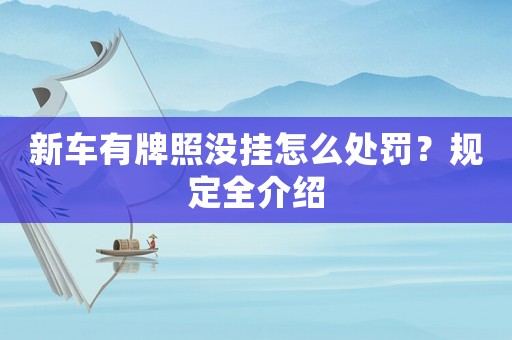 新車有牌照沒掛怎么處罰？規(guī)定全介紹