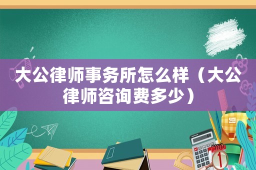 大公律師事務(wù)所怎么樣（大公律師咨詢費多少）
